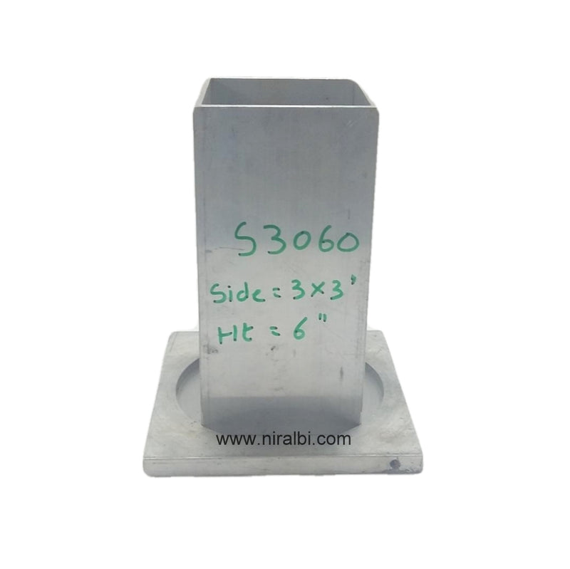 Niral's Geometry Aluminum Square Dia 3  inch - Ht 6 inch
