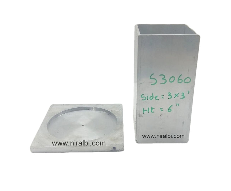 Niral's Geometry Aluminum Square Dia 3  inch - Ht 6 inch