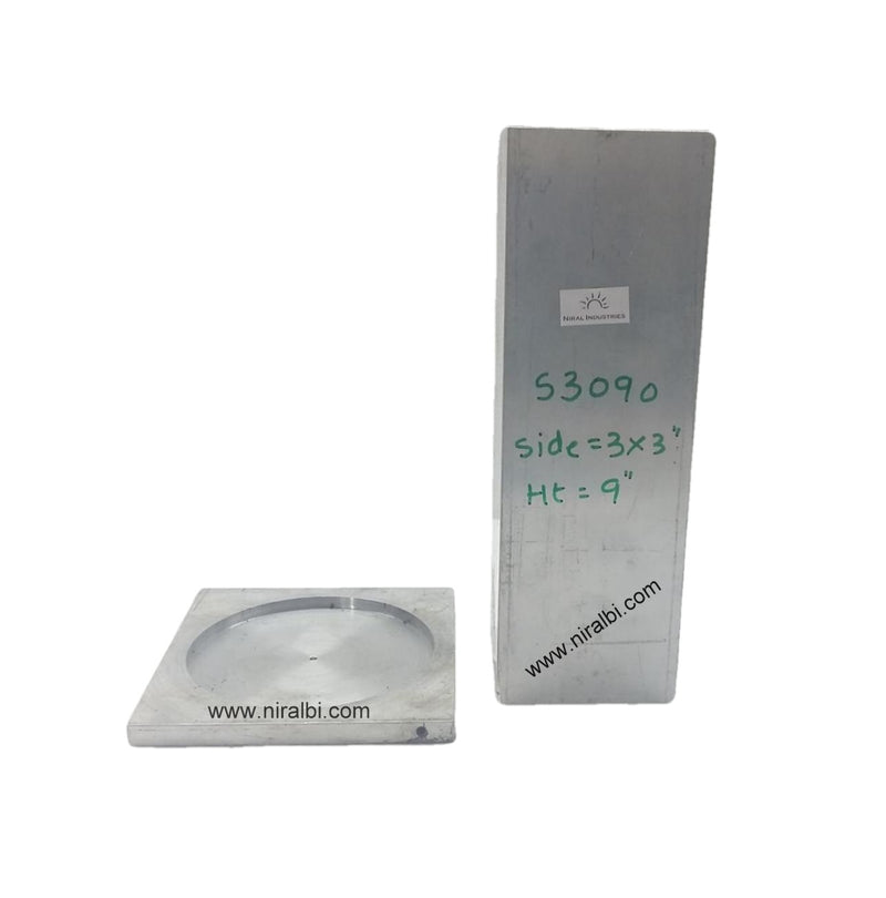 Niral's Geometry Aluminum Square Dia 3 inch - Ht 9 inch
