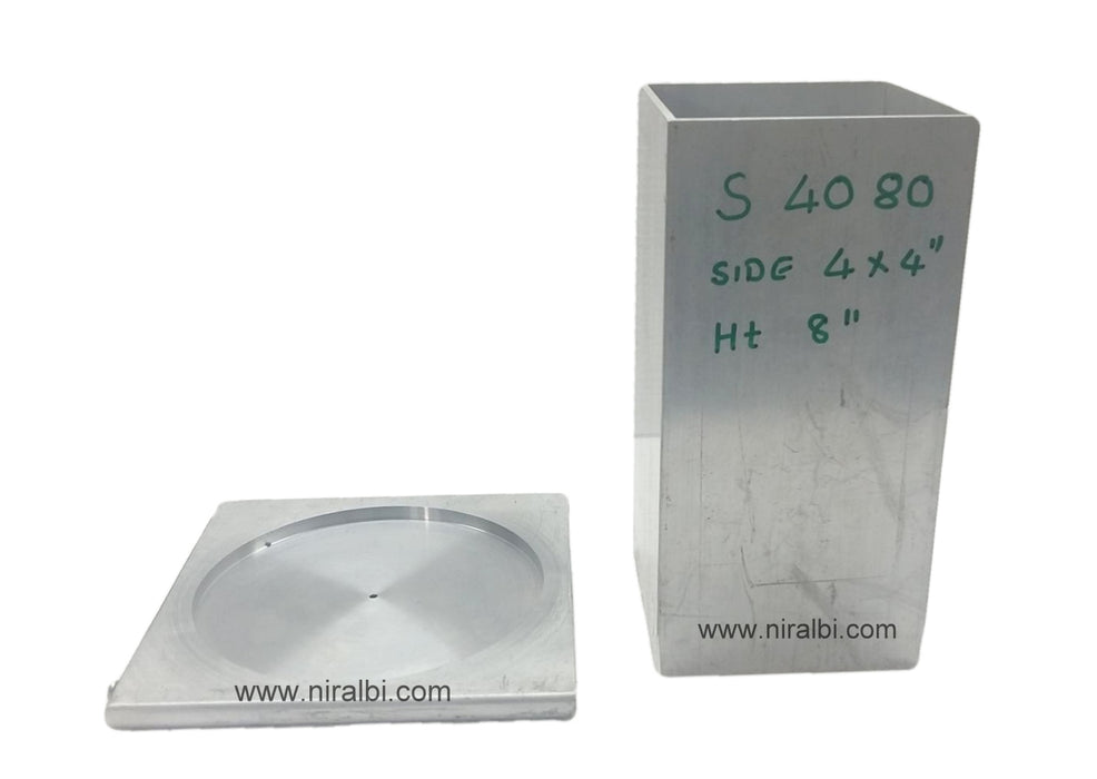 Niral's Geometry Aluminum Square Dia 4 inch - Ht 8 inch