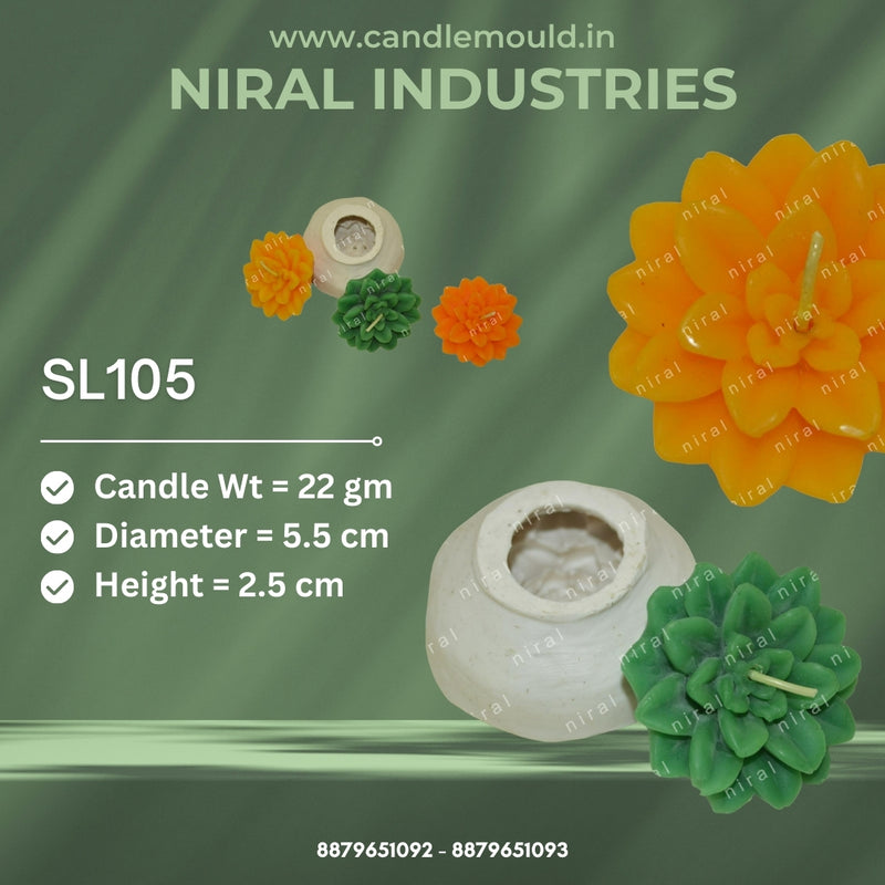 Peaceful Dahlia Silicone Candle Mold SCM22125, Niral Industries