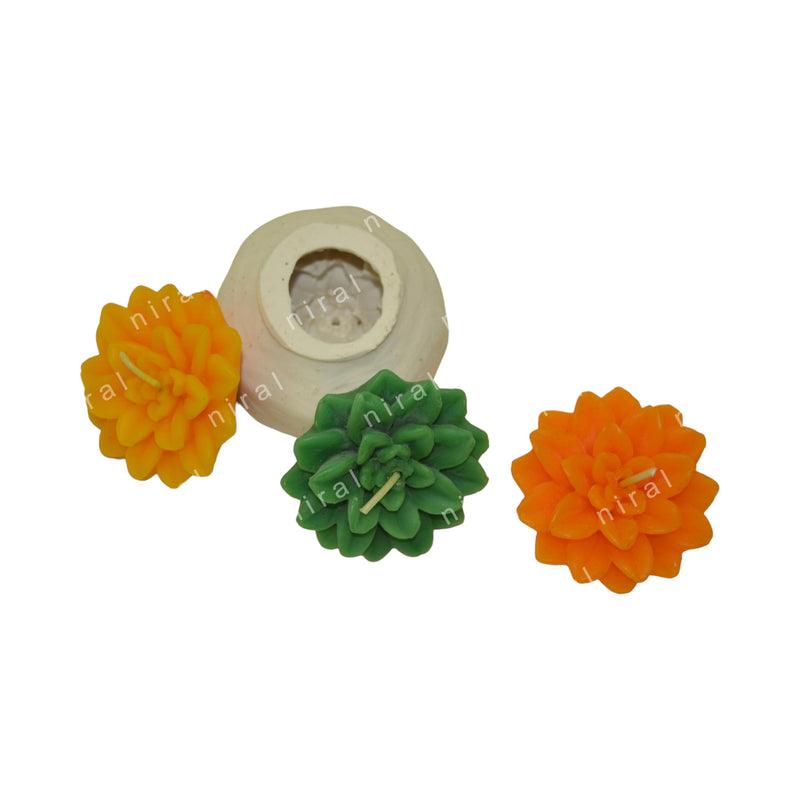 Peaceful Dahlia Silicone Candle Mold SCM22125, Niral Industries