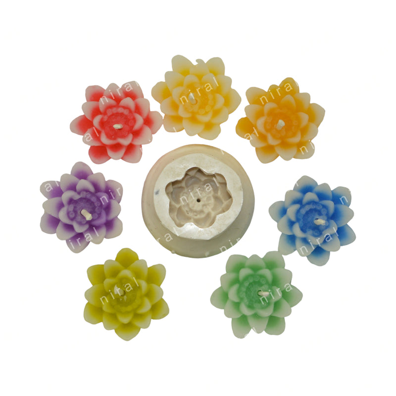 Lotus Serenity Tea Light Silicone Candle Mould HBY114, Niral Industries