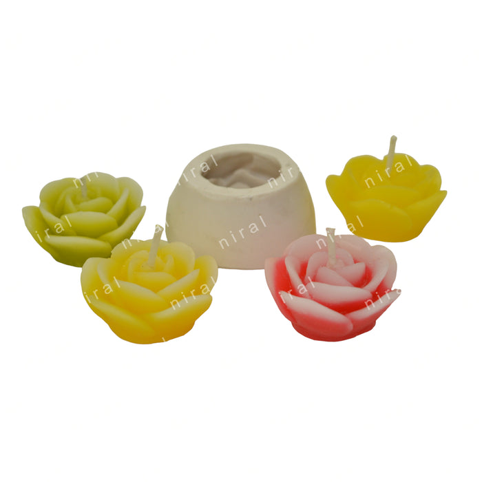 Niral Industries Rose Blossom Candle Mould HBY115