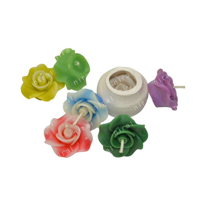 Graceful Rosebud Silicone Candle Mould SL153, Niral Industries
