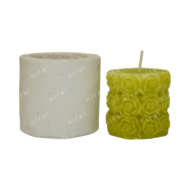 Enchanting Rose Pillar Silicone Candle Mold SCM21842, Niral Industries