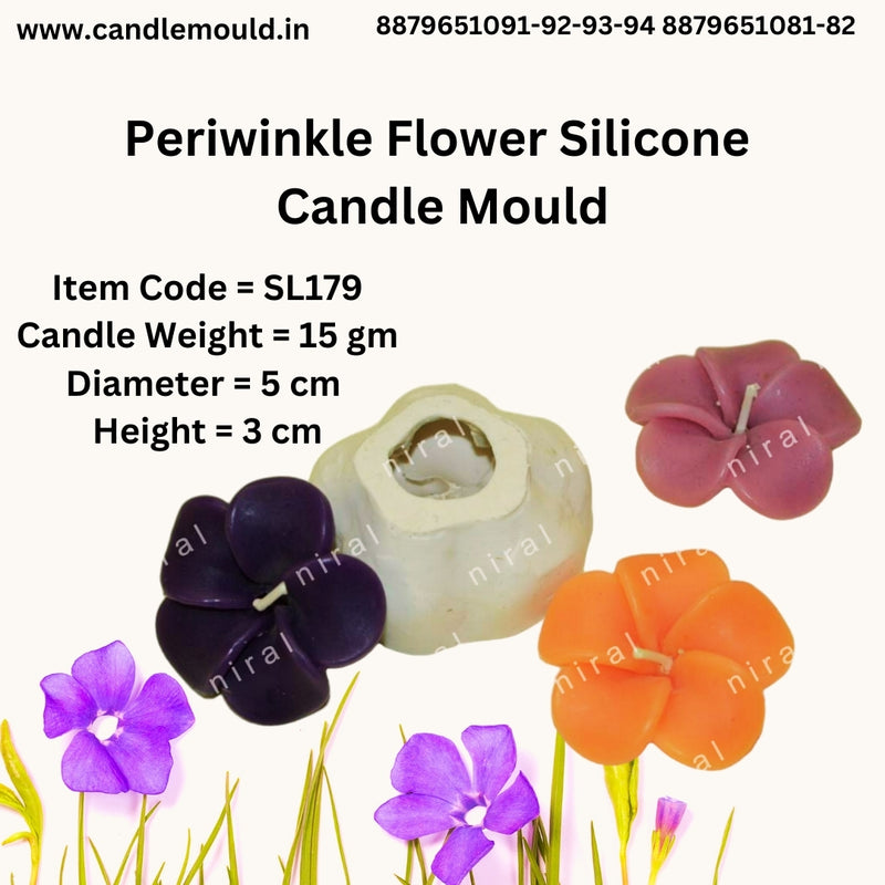 Niral Industries Periwinkle Flower silicone Candle Mould SCM22111