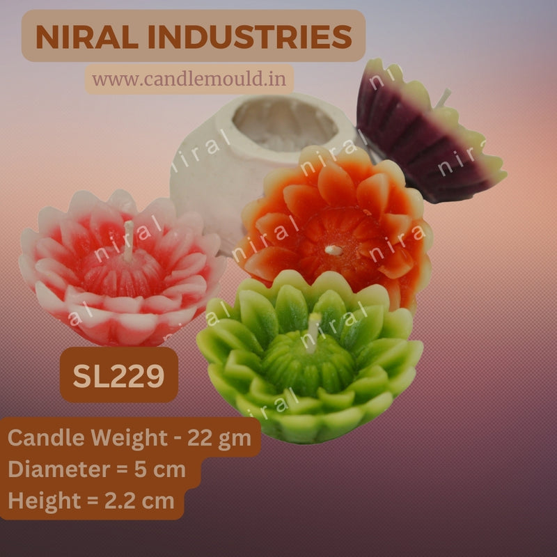 Lotus Dream Floating Flower Silicone candle Mold SCM22127, Niral Industries
