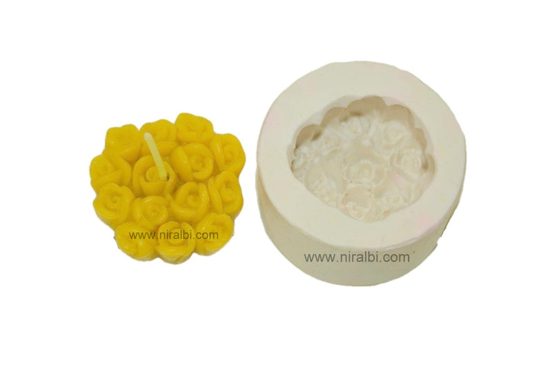 Rose Bouquet Silicone Candle Mould HBY240, Niral Industries