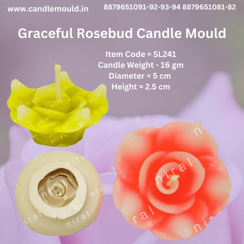 Graceful Rosebud Candle Mould SCM22114, Niral Industries