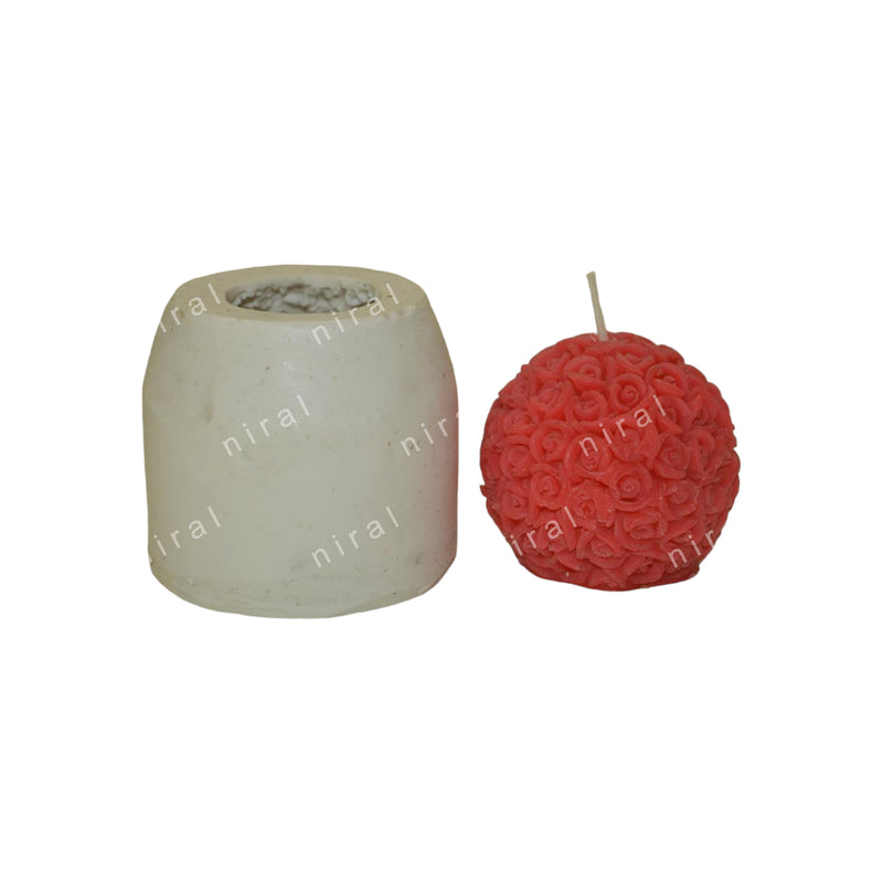 Mini Rose Orb Silicone Candle Mould SL290, Niral Industries