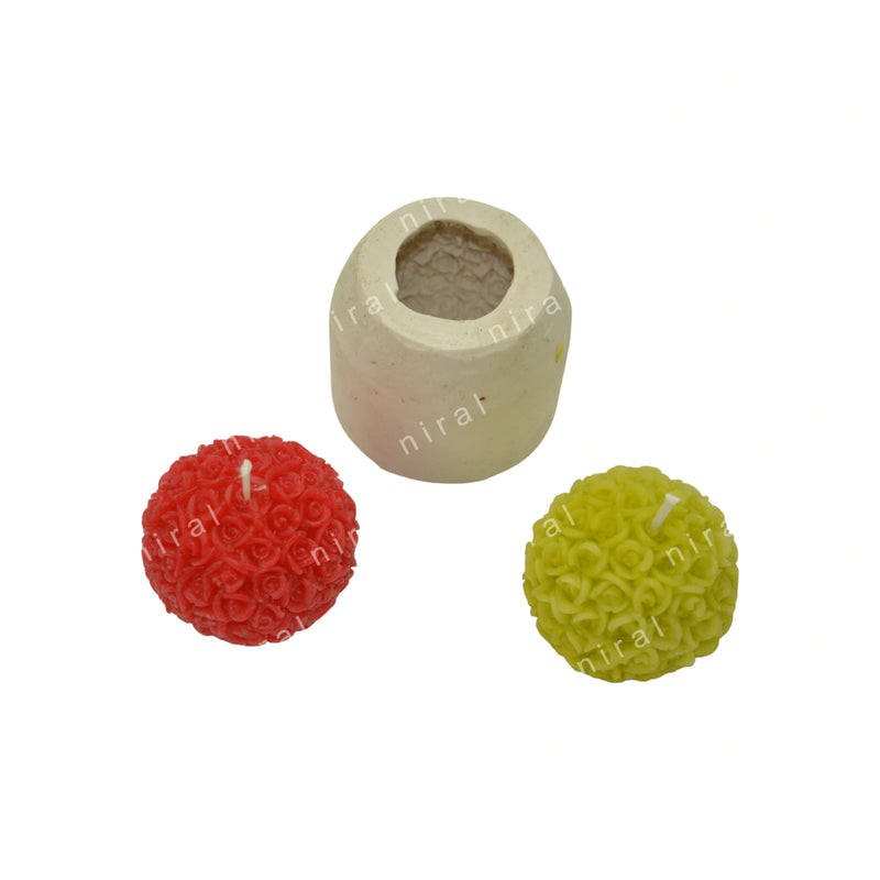 Mini Rose Orb Silicone Candle Mould SL290, Niral Industries