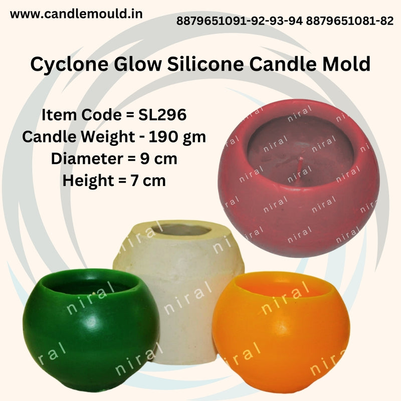 Cyclone Glow Silicone Candle Mold SL296, Niral Industries