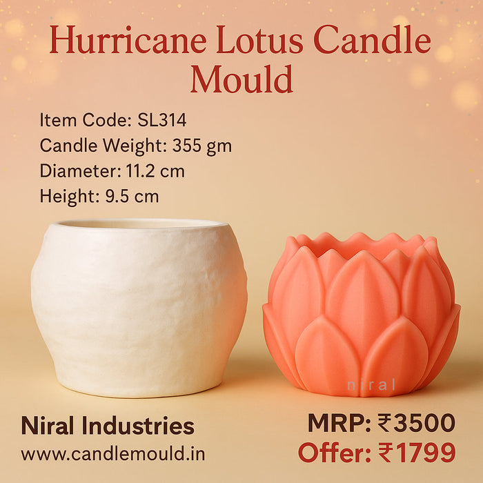 Grand Lotus Designer Candle Mould SL314, Niral Industries