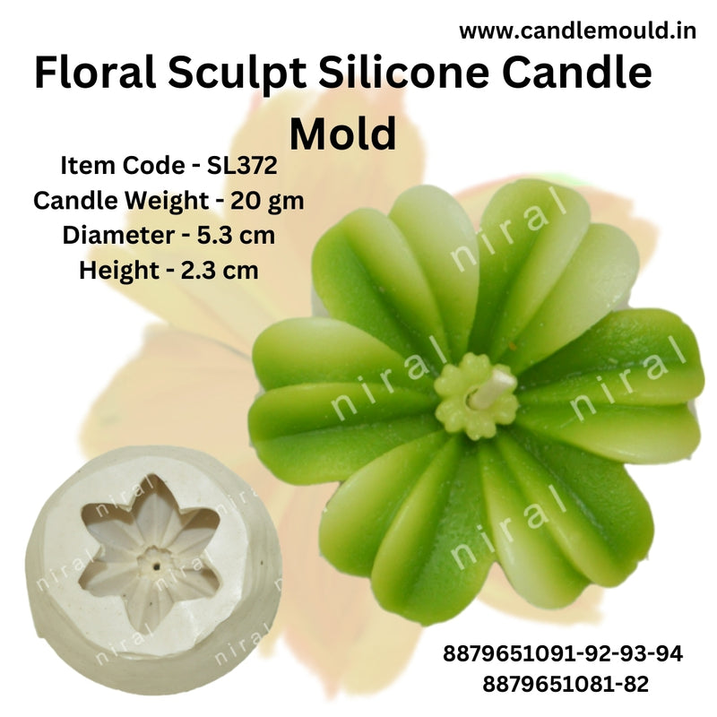 Floral Sculpt Silicone Candle Mold SCM22123, Niral Industires