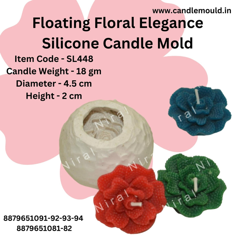 Floating Floral Elegance Silicone Candle Mold SCM22120, Niral Industries