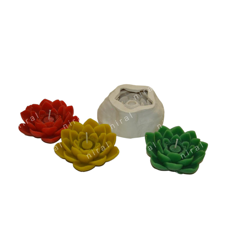 Designer Lotus Flower Silicone Candle Mould SL558, Niral Industries