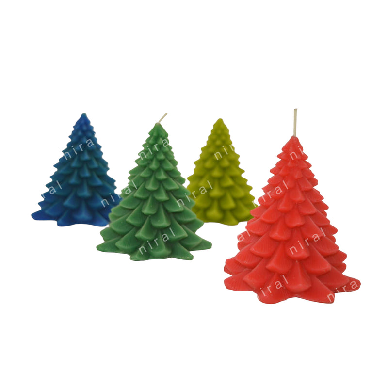 Christmas Tree Pillar Silicone Candle