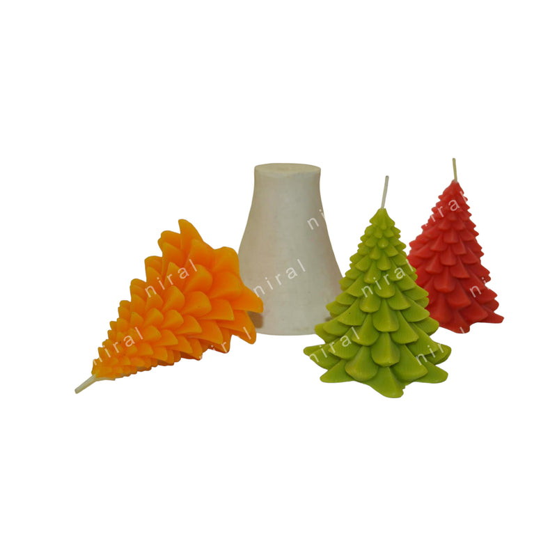 Christmas Tree Pillar Silicone Candle