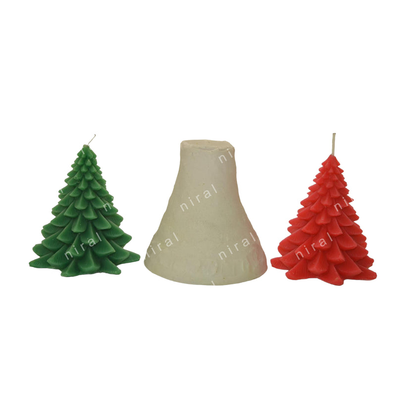 Christmas Tree Pillar Silicone Candle