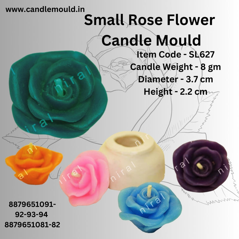 Small Rose Flower Candle Mould SCM22101, Niral Industries.
