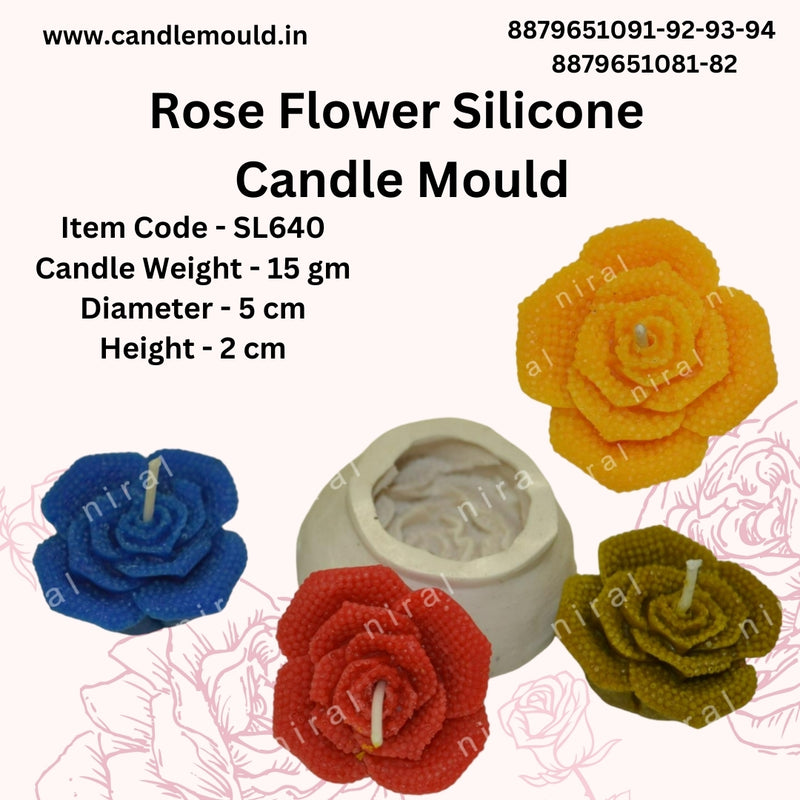 Rose Flower Silicone Candle Mould SCM22116, Niral Industries