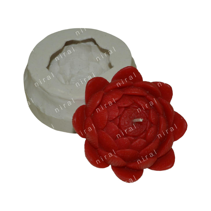 Big Lotus Flower Design Silicone Candle Mould SCM22312, Niral Industries