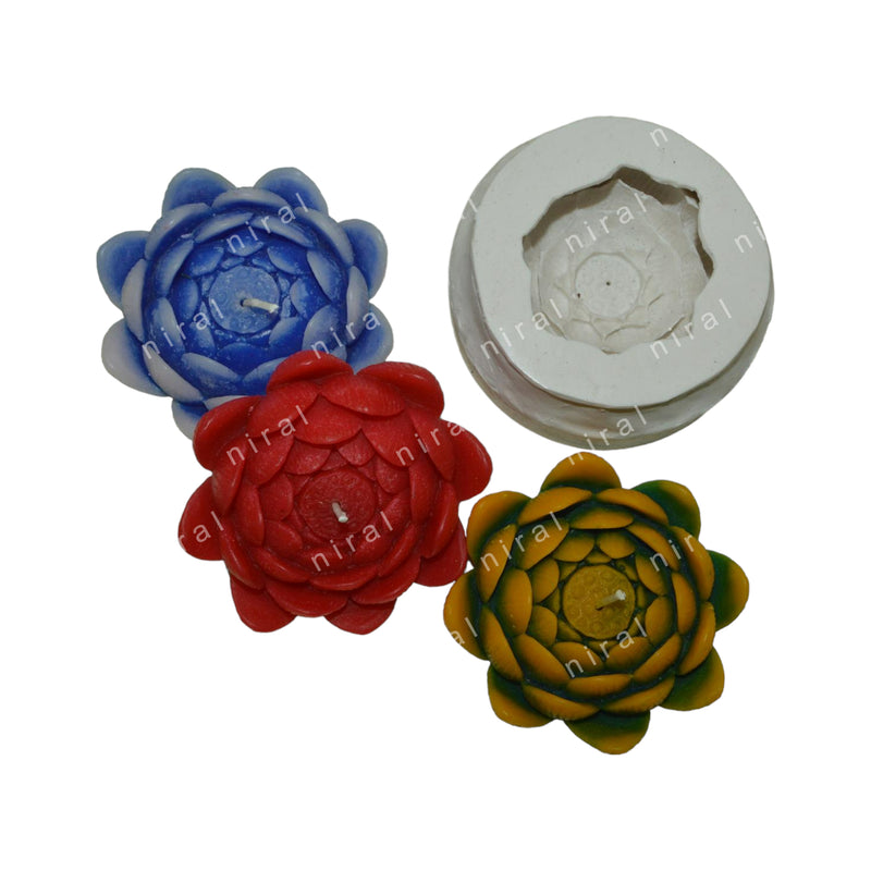 Big Lotus Flower Design Silicone Candle Mould SCM22312, Niral Industries