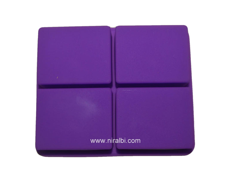 Ocean Wave Silicone 4 Cavity Rectangle Shape Soap, Lotion Bars, Bath Bombs, Chocolate Mould SP32262, Niral Industries