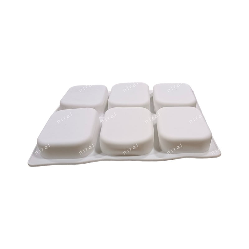 6 Cavity Silicone Rectangle Soap Mould - SP32418
