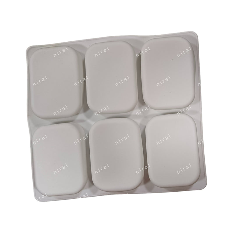 6 Cavity Silicone Rectangle Soap Mould - SP32418