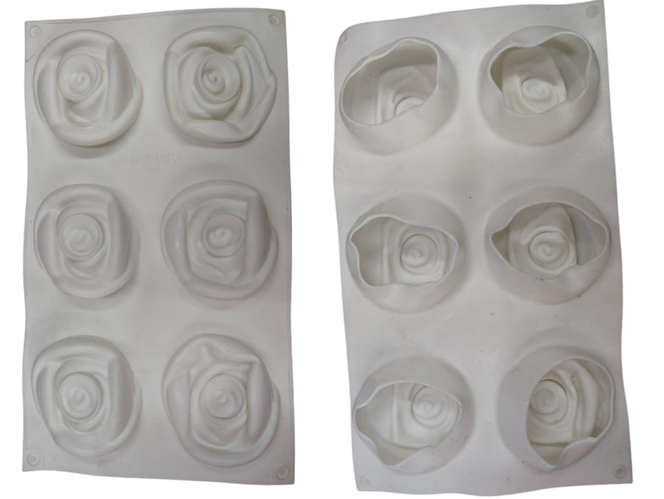 6 Cavity 3D Rose Silicone Mould SP32557 - Bx No. 4