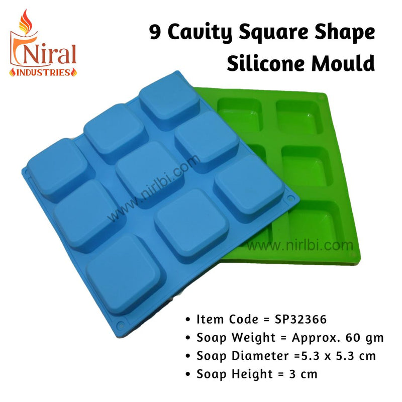 9 Cavity Square Silicone Mould, SP32366