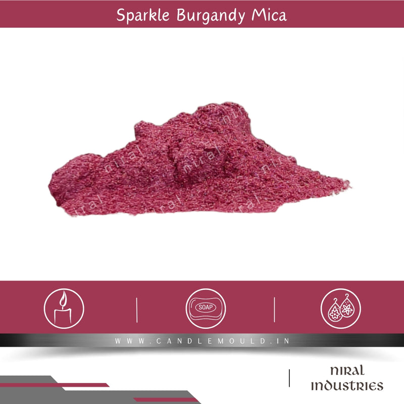 Sparkle Burgandy Mica Colour Candle, Soap, Resin Craft Niral Industries.