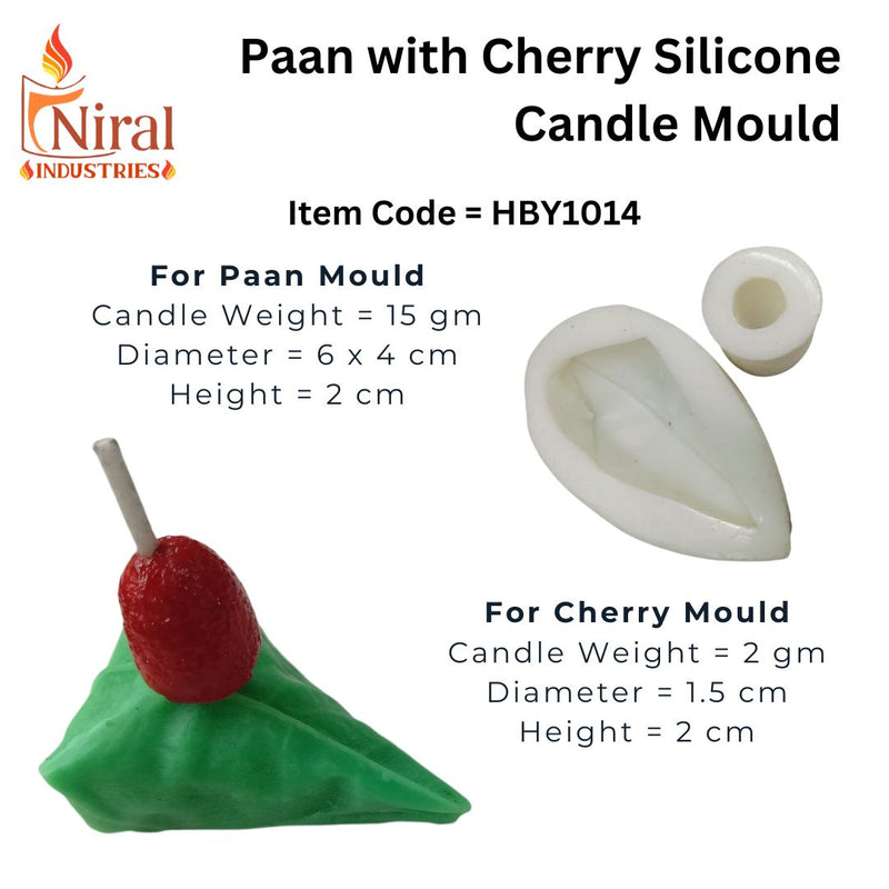 Paan with Cherry Silicone Candle Mould, Niral Industries