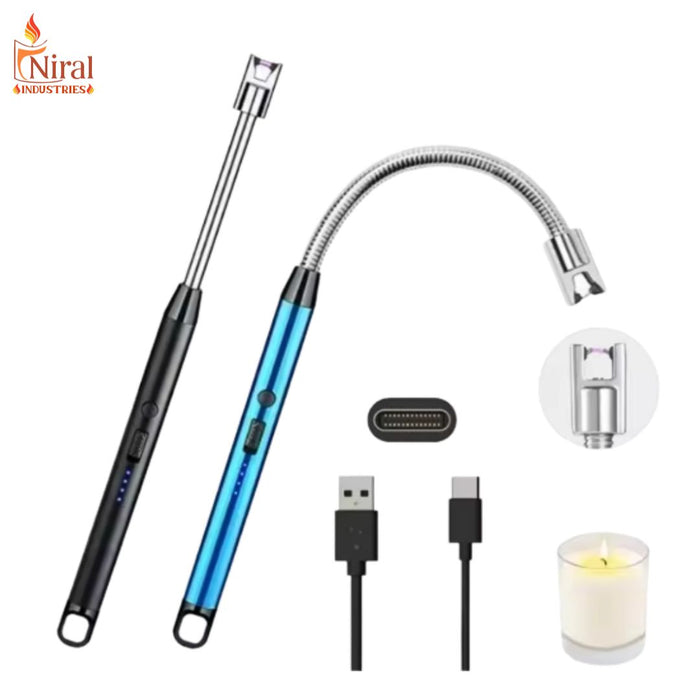 Electric Candle Lighter USB Rechargeable with 360° Bendable Neck – Safe & Windproof