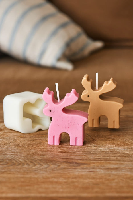 Reindeer Candle Mould | Premium Silicone Christmas Reindeer Mold for Candle Making