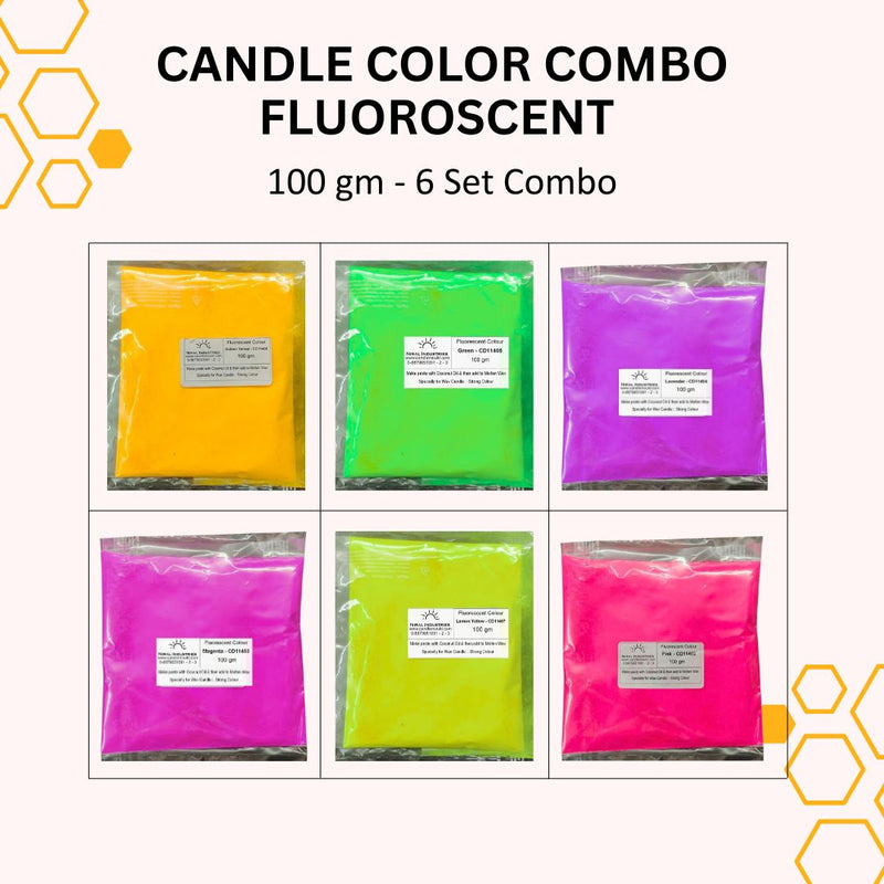 Fluorescent Candle Color Set (6 Shades, 100 gm)