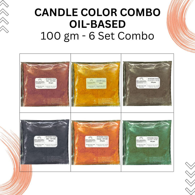 Oil-Based Candle Color Set (6 Shades, 100 gm)
