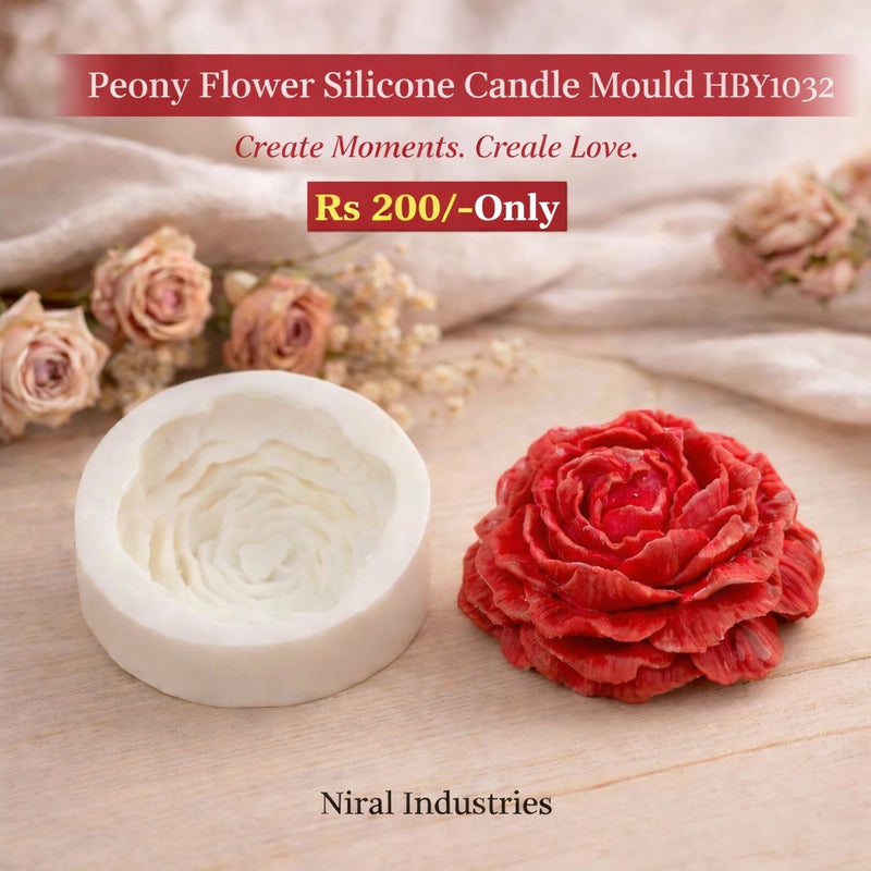 Niral Industries Peony Flower Silicone Candle Mould HCM22310