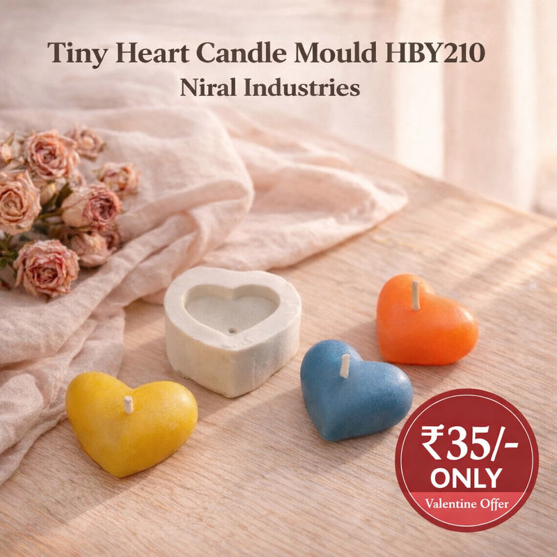 Tiny Heart Candle Mould HBY210, Niral Industries.