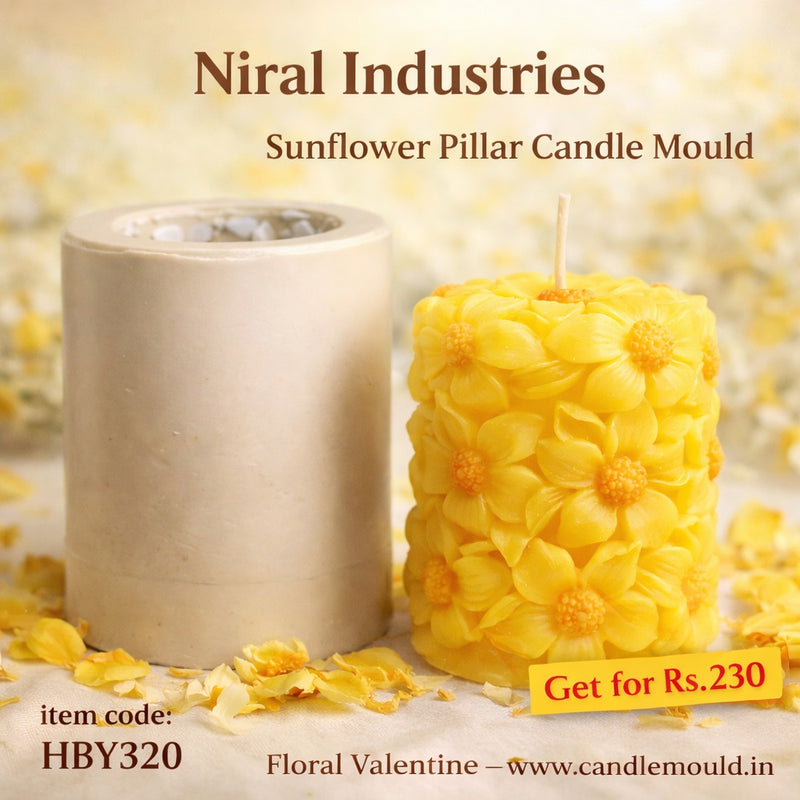 Cosmic Floral Creation Silicone Candle Mould HBY320, Niral Industries