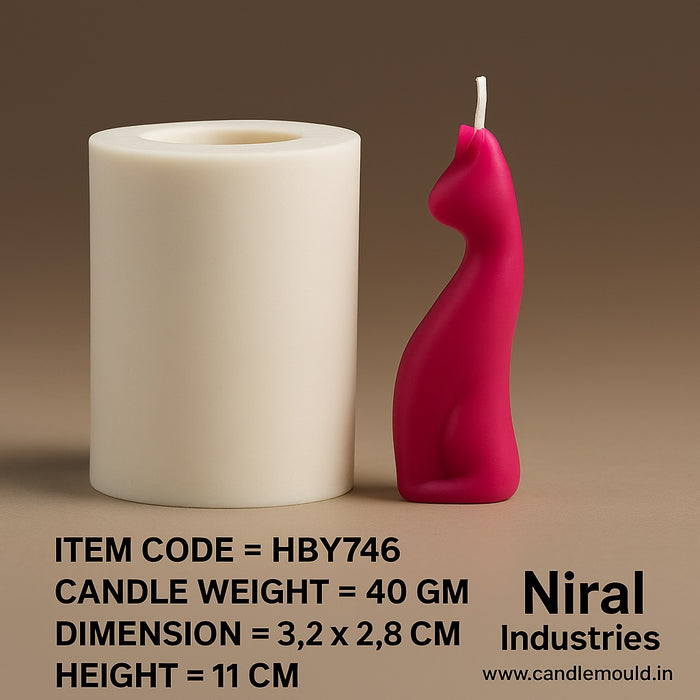 Graceful Cat silicone Candle Mould HBY746,Niral Industries