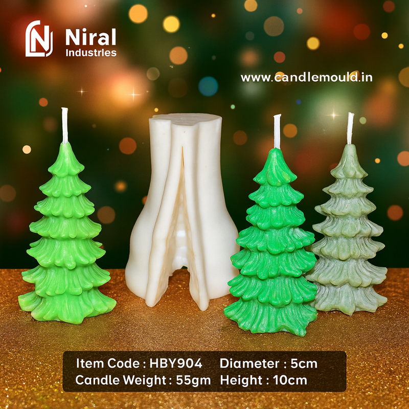 Seasonal Spruce Christmas Tree Silicone Candle Mould HCM22412, Niral Industries