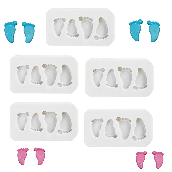 Niral Industries “Baby Shower Feet Silicone Candle Mould Set – 2 gm & 3 gm (2 Pairs)”