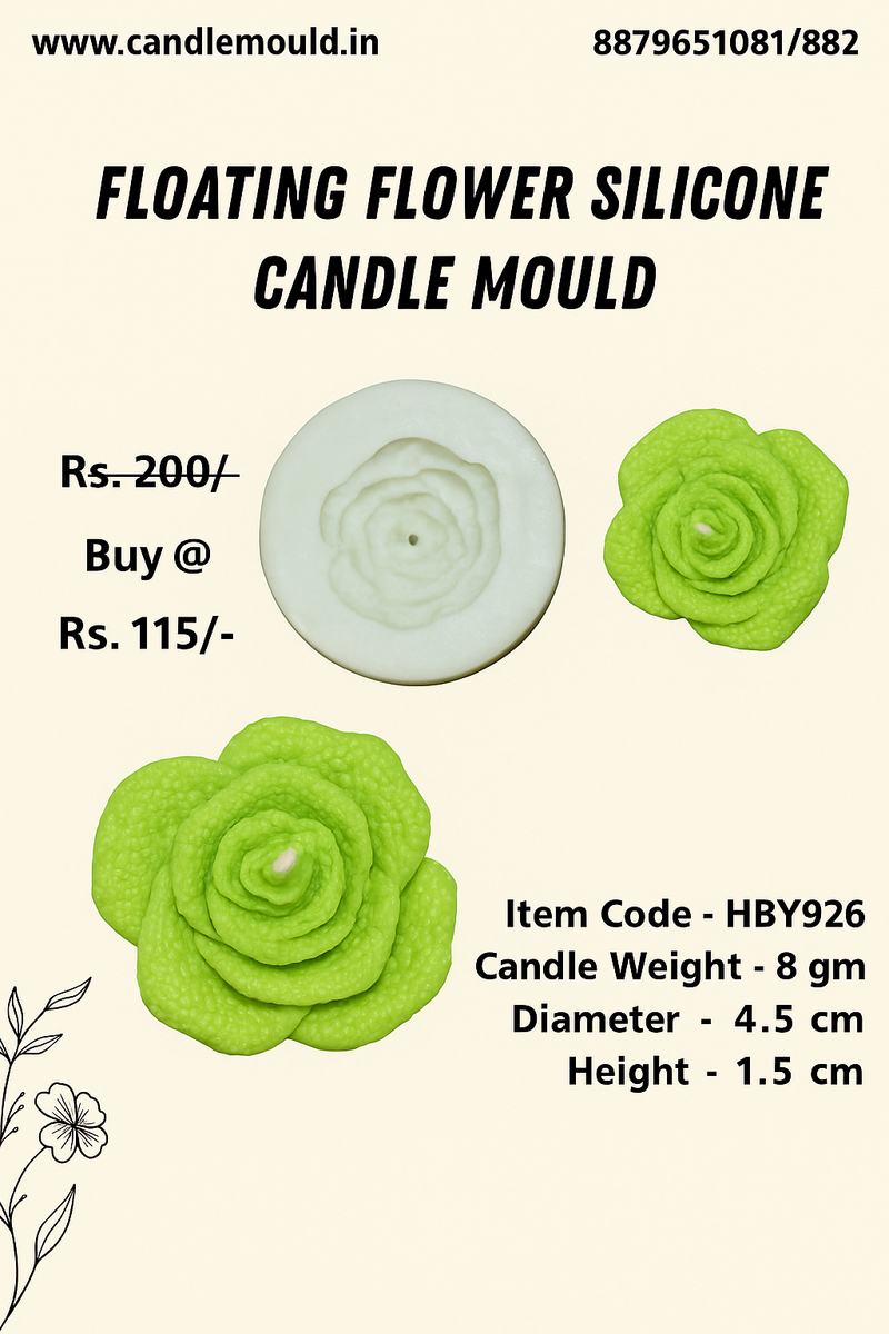 Floating Flower Silicone Candle Mould HBY926, Niral Industries.