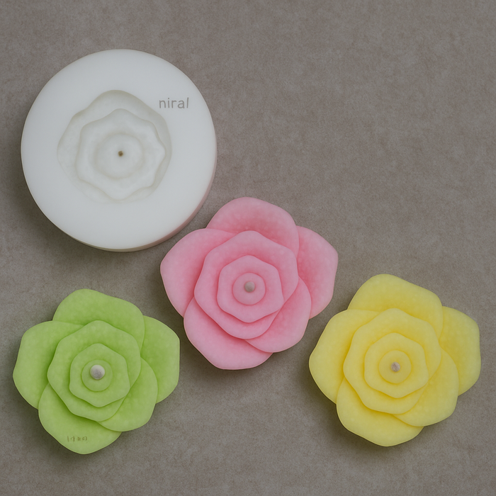 Floating Flower Silicone Candle Mould HBY926, Niral Industries.