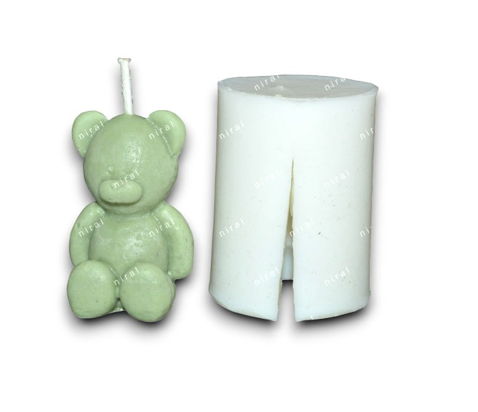 Niral Industries Mini Teddy Bear Silicone Candle Mould HBY929