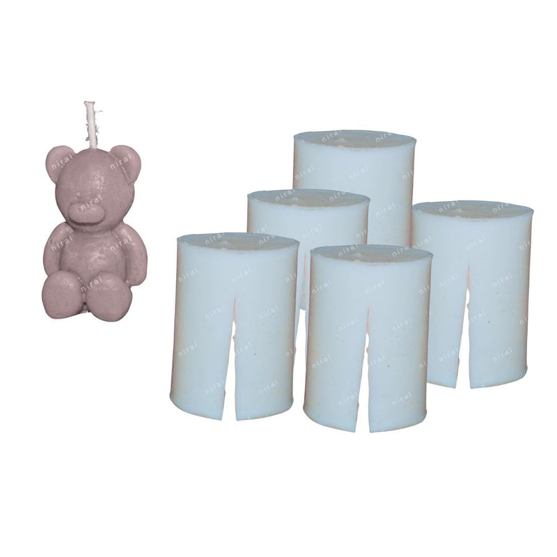 Niral Industries Mini Teddy Bear Silicone Candle Mould HBY929