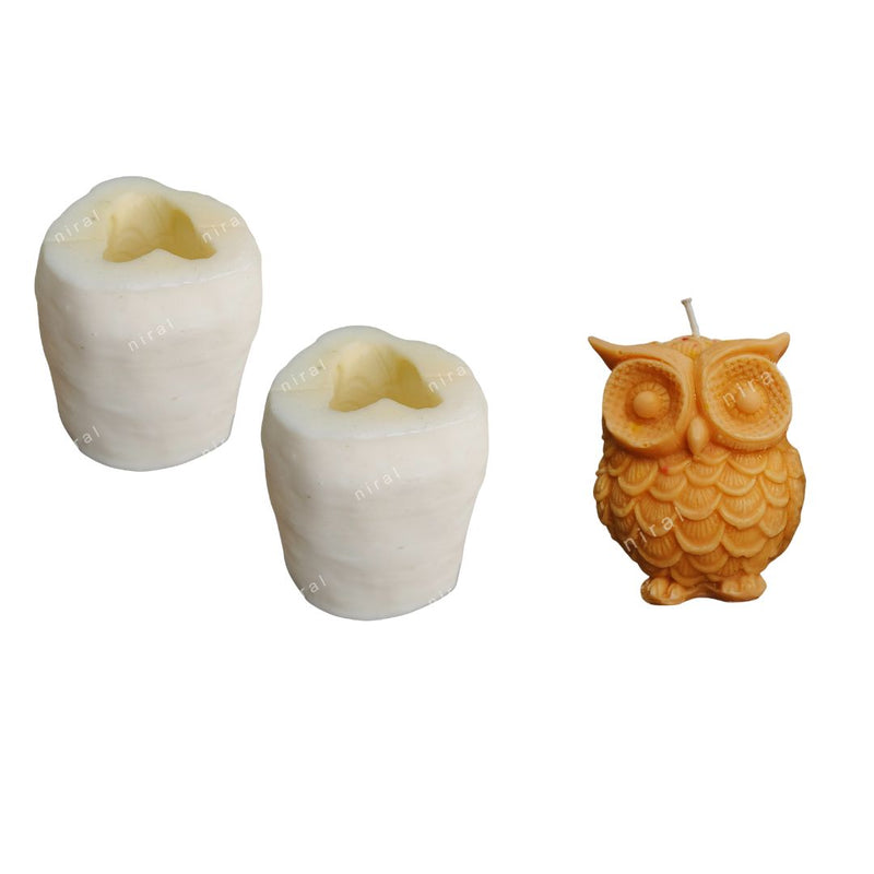 ,Hedwig Owl Silicone Candle Mold HBY962 Niral Industries